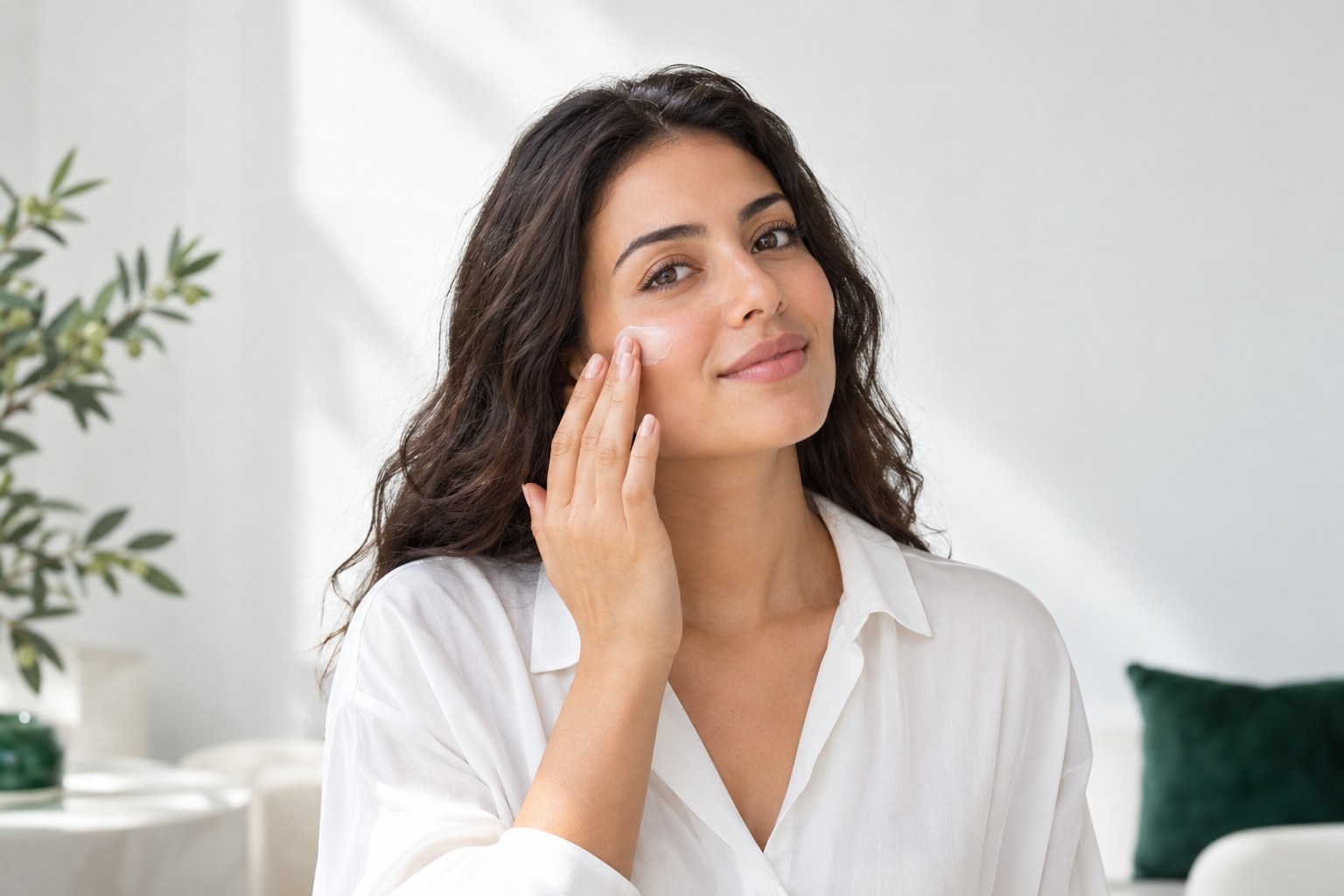 شابة تعتني ببشرتها / Une jeune femme prend soin de sa peau